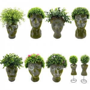 Artificial Head Face Planter Home Office Deciration Succulent Cactus Plant