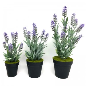 Artificial Plastic Pot Plant Home Decor Lavender Flowers Arrangements Tabletop Decoration