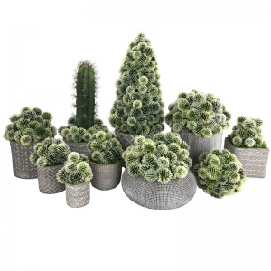 Artificial Cactus Ball In Decorative Pot Succulent Decoration For Home Or Office